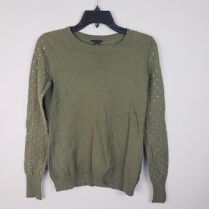 Express Olive green sweater w/ gold studs